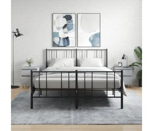 Naktinės Spintelės, 2Vnt., Betono Pilkos, 40X35X50cm Mediena Naktinės Spintelės, 2Vnt., Betono Pilkos, 40X35X50cm Mediena