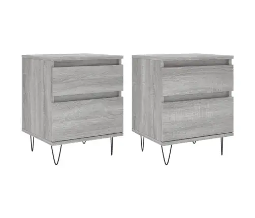 Naktsskapīši, 2 Gab., Pelēcīgi, 40X35X50 Cm, Inženierijas Koks Vidaxl