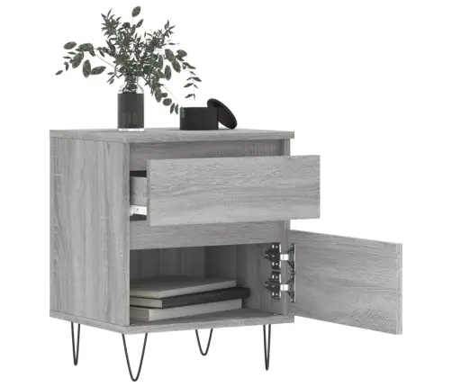 Naktsskapīši, 2 Gab., Pelēcīgi, 40X35X50 Cm, Inženierijas Koks Vidaxl