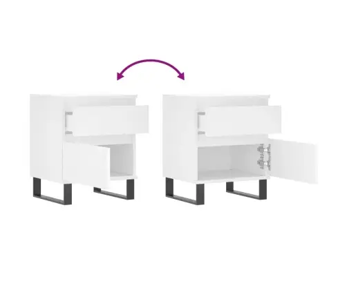 Naktinės Spintelės, 2Vnt., Baltos, 40X35X50cm Apdirbta Mediena Naktinės Spintelės, 2Vnt., Baltos, 40X35X50cm Apdirbta Mediena