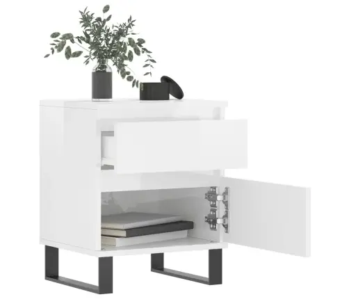 Naktinės Spintelės, 2Vnt., Baltos, 40X35X50cm Apdirbta Mediena