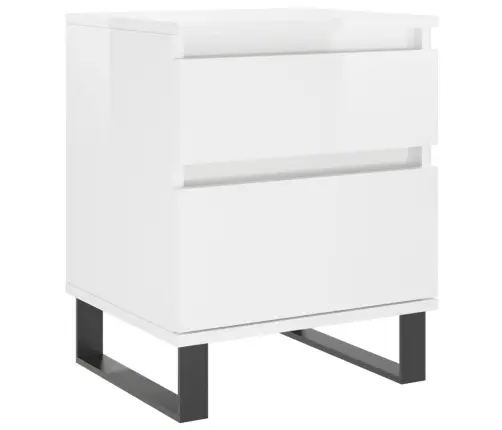 Naktinės Spintelės, 2Vnt., Baltos, 40X35X50cm Apdirbta Mediena