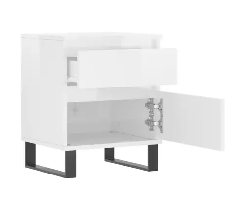 Naktinės Spintelės, 2Vnt., Baltos, 40X35X50cm Apdirbta Mediena