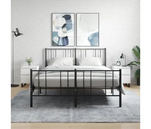 Naktinės Spintelės, 2Vnt., Baltos, 40X35X50cm Apdirbta Mediena