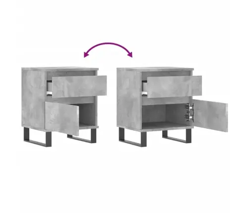 Naktsskapītis, Betona Pelēks, 40X35X50 Cm, Inženierijas Koks Vidaxl