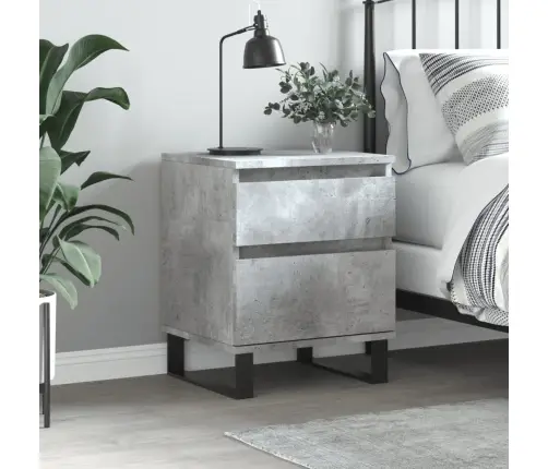 Naktsskapītis, Betona Pelēks, 40X35X50 Cm, Inženierijas Koks Vidaxl