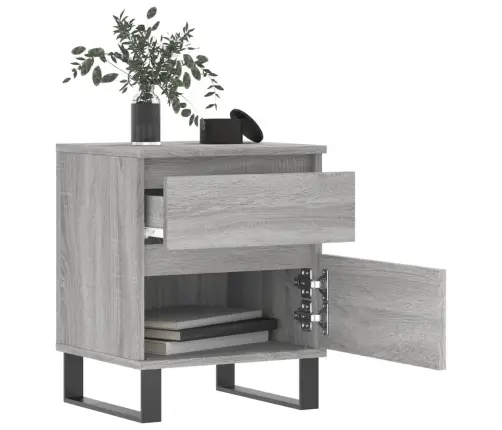 Naktsskapītis, Pelēka Ozolkoka, 40X35X50 Cm, Inženierijas Koks Vidaxl