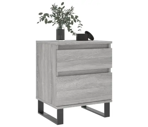 Naktsskapītis, Pelēka Ozolkoka, 40X35X50 Cm, Inženierijas Koks Vidaxl