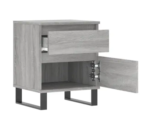 Naktsskapītis, Pelēka Ozolkoka, 40X35X50 Cm, Inženierijas Koks Vidaxl