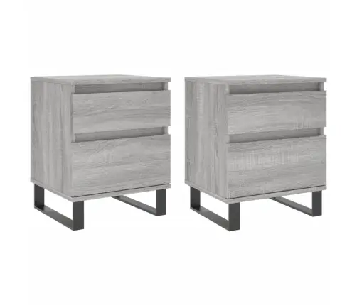 Naktinės Spintelės, 2Vnt., Pilkos Ąžuolo, 40X35X50cm Mediena