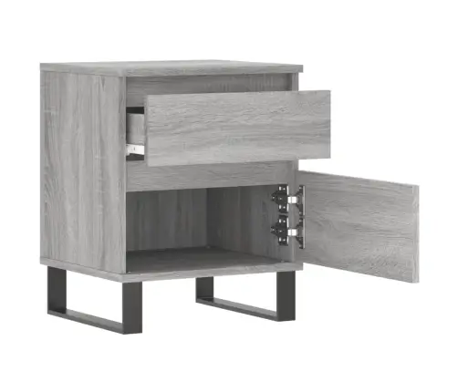 Naktinės Spintelės, 2Vnt., Pilkos Ąžuolo, 40X35X50cm Mediena