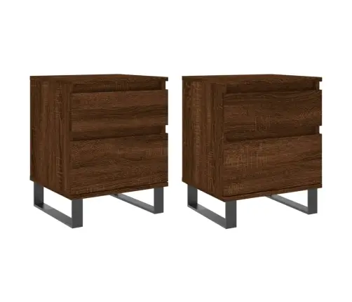 Naktsskapīši, 2 Gab., Ozolkoka, 40X35X50 Cm, Inženierijas Koks Vidaxl