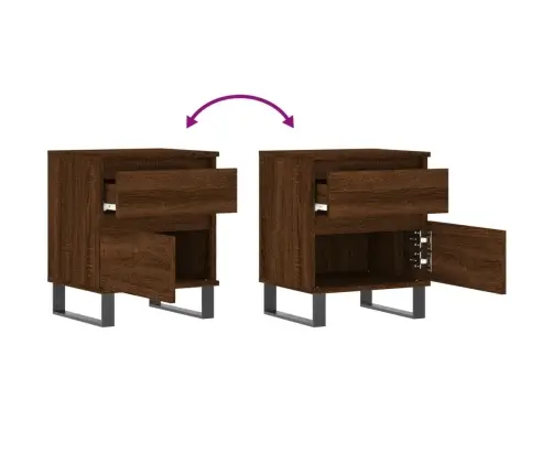 Naktsskapīši, 2 Gab., Ozolkoka, 40X35X50 Cm, Inženierijas Koks Vidaxl