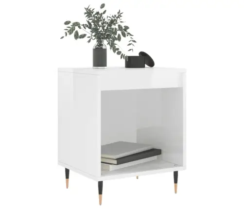 Naktsskapīši, 2 Gab. Spīdīgi Balti 40X35X50Cm Inženierijas Koks Vidaxl