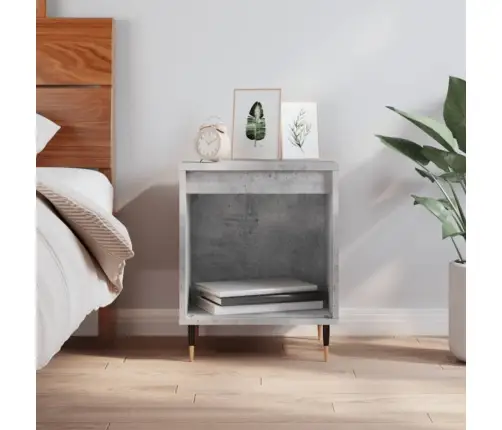 Naktsskapītis, Betona Pelēks, 40X35X50 Cm, Inženierijas Koks Vidaxl