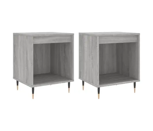 Naktinės Spintelės, 2Vnt., Pilkos Ąžuolo, 40X35X50cm Mediena Naktinės Spintelės, 2Vnt., Pilkos Ąžuolo, 40X35X50cm Mediena