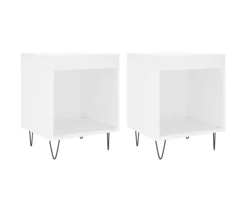 Öökapid 2 Tk, Valge, 40 X 35 X 50 cm Tehispuit