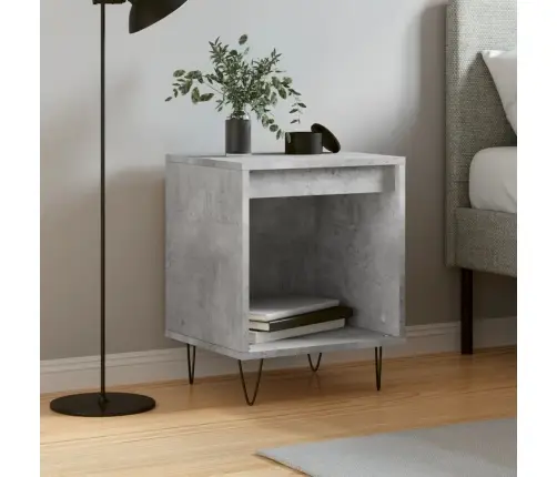 Naktsskapītis, Betona Pelēks, 40X35X50 Cm, Inženierijas Koks Vidaxl