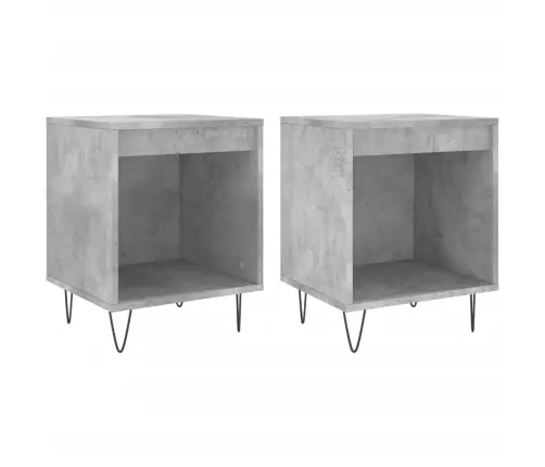Naktsskapīši, 2 Gab., Pelēki, 40X35X50 Cm, Inženierijas Koks Vidaxl