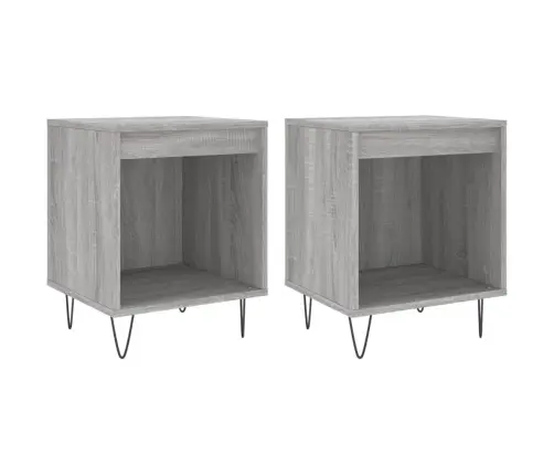 Naktinės Spintelės, 2Vnt., Pilkos Ąžuolo, 40X35X50cm Mediena
