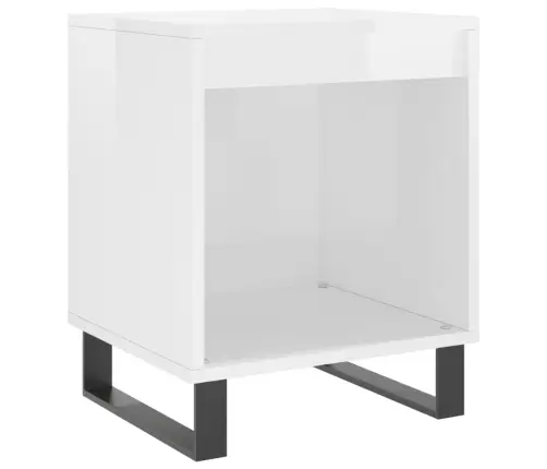 Naktsgaldiņš, Spīdīgi Balts, 40X35X50 Cm, Inženierijas Koks Vidaxl