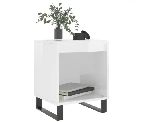 Naktsskapīši, 2 Gab. Spīdīgi Balti 40X35X50Cm Inženierijas Koks Vidaxl