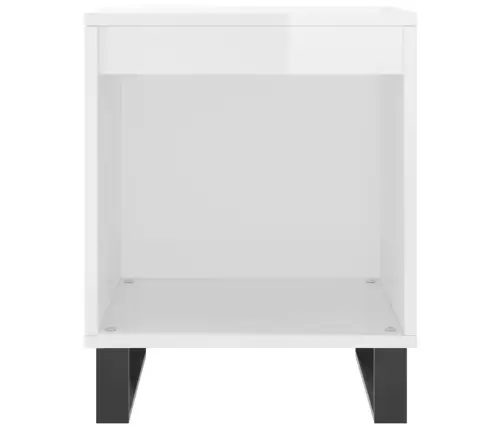 Naktsskapīši, 2 Gab. Spīdīgi Balti 40X35X50Cm Inženierijas Koks Vidaxl
