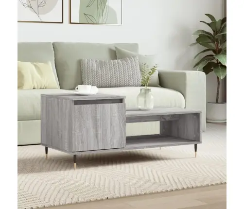 Kafijas Galdiņš, Pelēka Ozola, 100X50X45 Cm, Inženierijas Koks Vidaxl