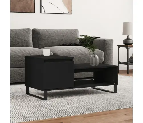 Kafijas Galdiņš, Melns, 100X50X45 Cm, Inženierijas Koks Vidaxl