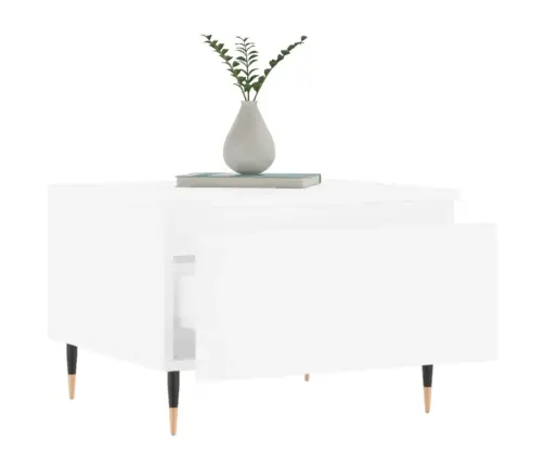 Kafijas Galdiņš, Balts, 50X46X35 Cm, Inženierijas Koks Vidaxl