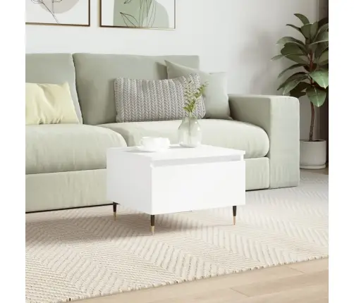 Kafijas Galdiņš, Balts, 50X46X35 Cm, Inženierijas Koks Vidaxl