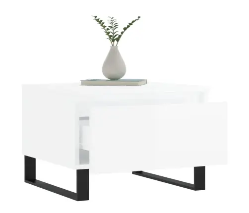 Galdiņi, 2 Gab., Spīdīgi Balti, 50X46X35 Cm, Inženierijas Koks Vidaxl