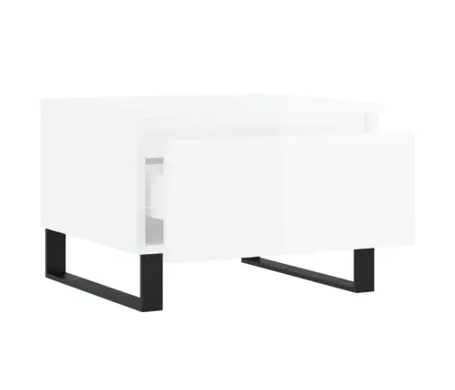 Galdiņi, 2 Gab., Spīdīgi Balti, 50X46X35 Cm, Inženierijas Koks Vidaxl