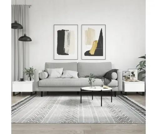 Galdiņi, 2 Gab., Spīdīgi Balti, 50X46X35 Cm, Inženierijas Koks Vidaxl