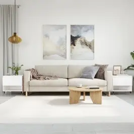 Kohvilauad 2 Tk, Valge, 50 X 46 X 50 cm Tehispuit