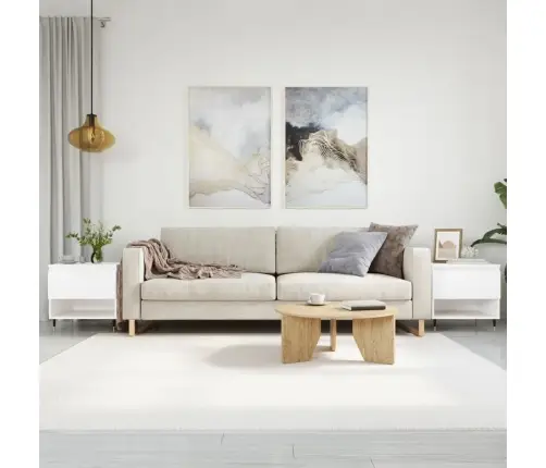 Kohvilauad 2 Tk, Valge, 50 X 46 X 50 cm Tehispuit Kohvilauad 2 Tk, Valge, 50 X 46 X 50 cm Tehispuit