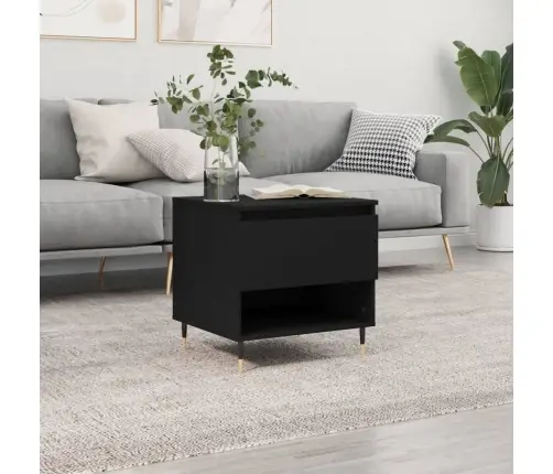 Kafijas Galdiņš, Melns, 50X46X50 Cm, Inženierijas Koks Vidaxl