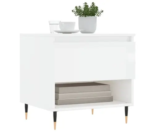 Galdiņi, 2 Gab., Spīdīgi Balti, 50X46X50 Cm, Inženierijas Koks Vidaxl