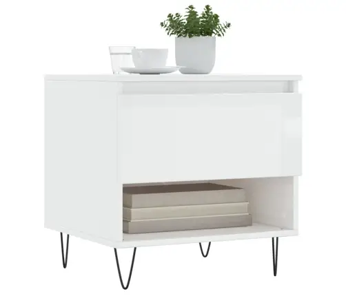 Kafijas Galdiņš, Spīdīgi Balts, 50X46X50 Cm, Inženierijas Koks Vidaxl