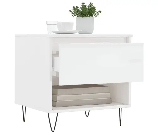 Kafijas Galdiņš, Spīdīgi Balts, 50X46X50 Cm, Inženierijas Koks Vidaxl