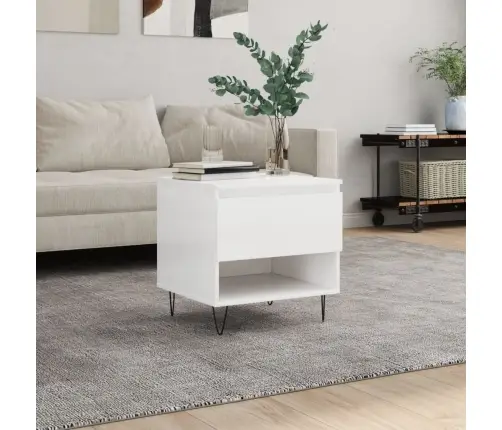 Kafijas Galdiņš, Spīdīgi Balts, 50X46X50 Cm, Inženierijas Koks Vidaxl