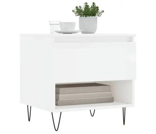 Galdiņi, 2 Gab., Spīdīgi Balti, 50X46X50 Cm, Inženierijas Koks Vidaxl