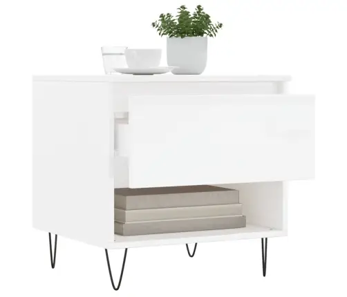 Galdiņi, 2 Gab., Spīdīgi Balti, 50X46X50 Cm, Inženierijas Koks Vidaxl