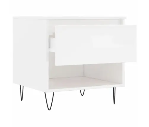 Galdiņi, 2 Gab., Spīdīgi Balti, 50X46X50 Cm, Inženierijas Koks Vidaxl