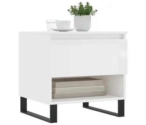 Kohvilaud, Kõrgläikega Valge, 50 X 46 X 50 Cm Tehispuit