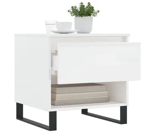 Kohvilaud, Kõrgläikega Valge, 50 X 46 X 50 Cm Tehispuit