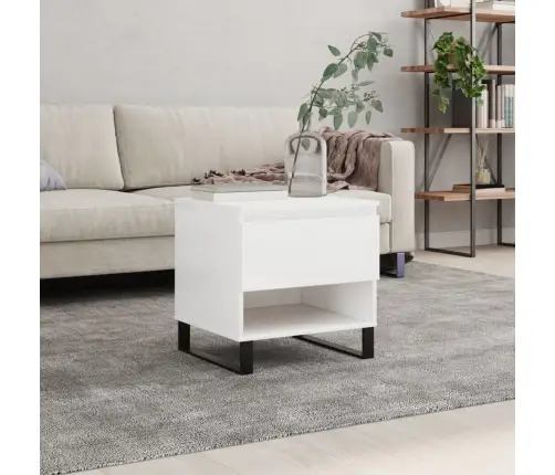 Kohvilaud, Kõrgläikega Valge, 50 X 46 X 50 Cm Tehispuit