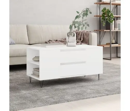 Kavos Staliukas, Baltas, 102X44,5X50cm Apdirbta Mediena