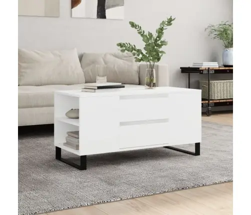 Kohvilaud, Valge, 102 X 44,5 X 50 cm Tehispuit