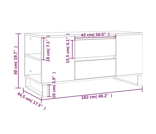 Kafijas Galdiņš, Betonpelēks, 102X44,5X50 Cm, Inženierijas Koks Vidaxl Kafijas Galdiņš, Betonpelēks, 102X44,5X50 Cm, Inženierijas Koks Vidaxl